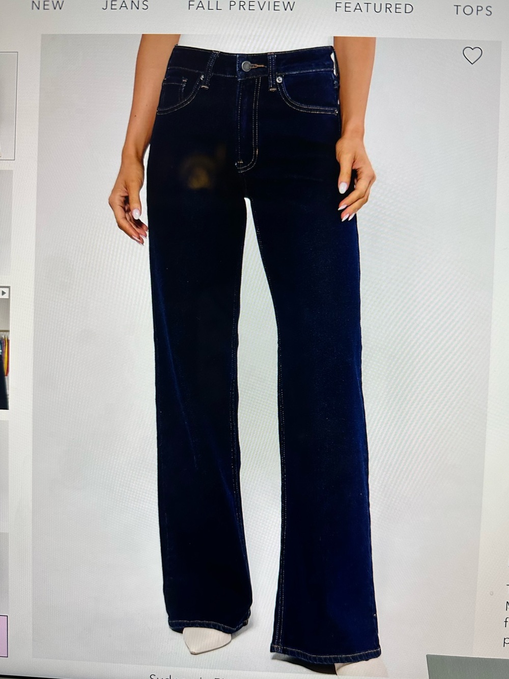 High-Rise Dark Navy Wide-Leg Jeans